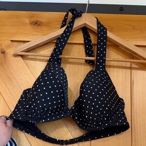 aerie Black & White Polka Dot Halter Bandeau